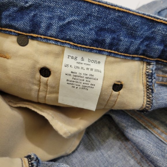 Rag & Bone Marilyn High Rise Button Fly Mini Denim Shorts in Weston - Picture 11 of 11